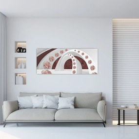 Tablou - Arcade 3D cu flori (120x50 cm)