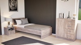 Pat single Miami 90x200 cm stejar York-stejar York