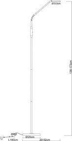 Globo 58504SSA - Lampă de podea LED dimabilă cu control tactil SILVIO LED/6,5W/230V, bej