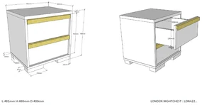 Această combinație LONDON în culoarea antracit constă dintr-un pat (90x200) cu noptieră, dulap cu 3 uși și birou.
