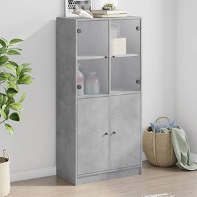vidaXL Dulap înalt cu uși, gri beton, 68x37x142 cm, lemn compozit