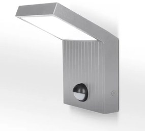 Brilagi - Aplică de perete LED pentru exterior cu senzor RIANO, LED/8W/230V, argintie