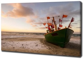 Imprimare tablou canvas Plaja barca de pescuit