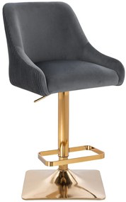 HR920KW Scaun Grafit din Catifea cu Bază Aurie