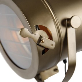 Lampă de podea inteligentă tip trepied, bronz, cu spot de studio din lemn, incl. WiFi A60 - Radient