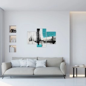 Tablou - Abstract turcoaz (90x60 cm)