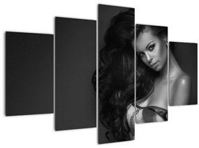 Tablou - Portretul unei femei seducătoare, alb-negru (150x105 cm)