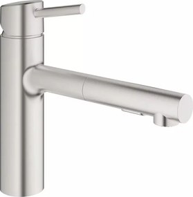 Baterie bucatarie cu dus extractibil Grohe Concetto crom periat Supersteel