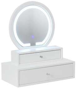 Oglindă de machiaj de masă cu 2 sertare