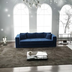 Canapea extensibilă dumonde cu ladă de depozitare si sezut confortabil din spuma high-density, Gloria Zoom Blue 240x100 cm