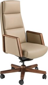 Scaun de birou modern piele sintetica si lemn Mink