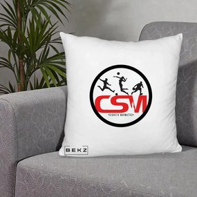 Perna Personalizata CSM Sighetu Marmatiei Sport, 40x40 cm, Alb Pufos, Husa Detasabila, Perna Inclusa, BEKZ®