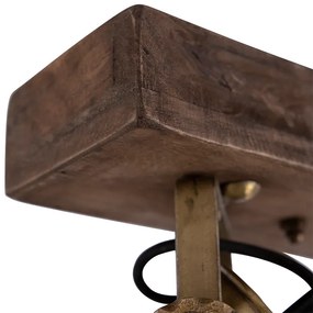 Plafoniera bronz cu 2 lumini cu lemn - Mangoes