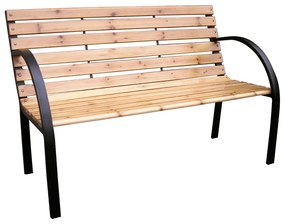 Bancă de grădină, negru/natural, LACEA