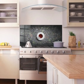 Panou Sticla Bucatarie, 60x150cm, Protectie aragaz, Antistropi, Termorezistent, Alimente, Cafea, Black Board Coffee