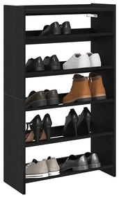 vidaXL Pantofar, negru, 60x25x100 cm, lemn prelucrat