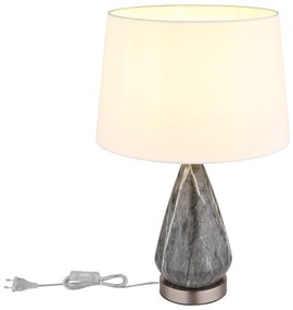Veioza/Lampa de masa design decorativ KISA nickel/alb