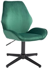 HR350CROSS Scaun Verde din Catifea Bază Neagră