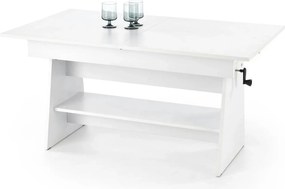 Masuta de cafea extensibila ERIKA, alb, PAL laminat, 120/160x70x61/72