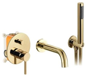 Baterie incastrata auriu cada Rea Lungo ingropat si set de dus inclus