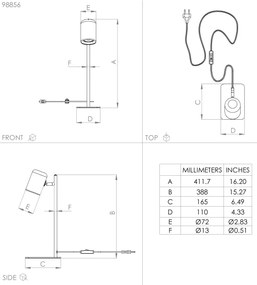 Lampă LED de masă CEPPINO 1xGU10/4,5W/230V albă Eglo 98856