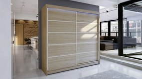 Dulap cu usi glisante Bastian IV (stejar sonoma) (iluminare LED RGB colorat). 1059155