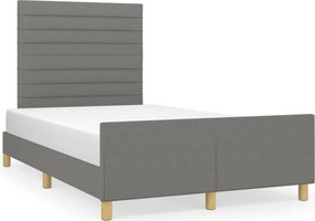 vidaXL Cadru de pat fără saltea gri închis 120x190 cm țesătură
