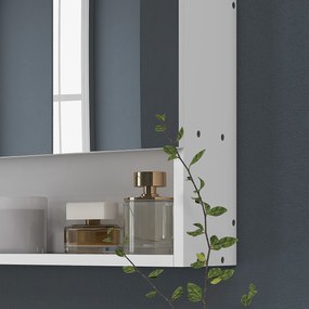 kleankin Dulap de Baie Montat pe Perete cu Oglindă și Rafturi Reglabile, Alb | Aosom Romania