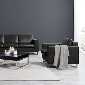 Canapea Herold, cu trei locuri, neagra