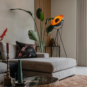 Lampă de podea neagră cu auriu 42 cm cu trepied reglabil - Magnax