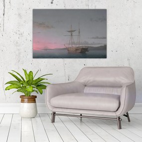 Tablou - Fitz Henry Lane, Lumber Schooners at Evening on Penobscot Bay, reproducere (90x60 cm)