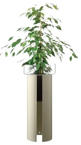 Ghiveci Terrazza, î. 75 cm, Ø32 cm transparent/gri beton - LSA international