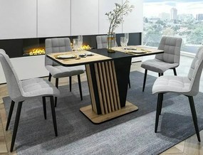 Masa extensibila Nevio stejar artizan/negru L125-170 cm