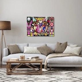 Tablou pe sticlă - Artă stradală - bufniță (70x50 cm)