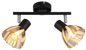 Plafoniera metal negru sticla fumurie ZACHERY 2L