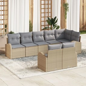 vidaXL Set de canapele pentru grădină cu pernă 8 pcs 289 x 124 x 85 cm