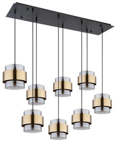 Lustra cu 8 pendule design modern MILLEY negru, auriu