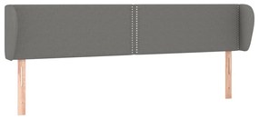 3117019 vidaXL Tăblie de pat cu aripioare gri închis 183x23x78/88 cm textil