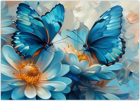 Tablou - Fluturi albaștri (70x50 cm)