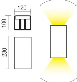 Redo 90552 - Aplica LED de exterior VARY 2xLED/10W/230V 3000K IP54 albă