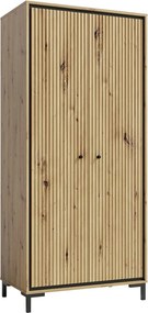 Dulap PARII PA01, stejar artisan, PAL laminat, cu 2 usi, 89x54x196 cm