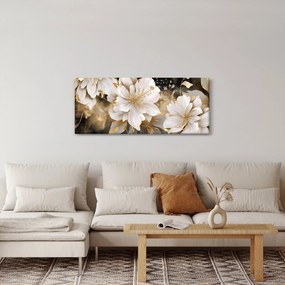 Tablou - Flori în aur (120x50 cm)