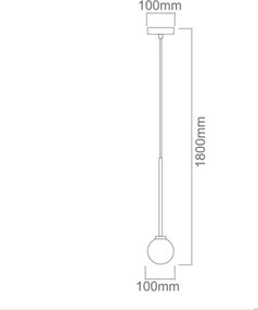 Open Design OR80629 - Pendul pe cablu OTA 1xG9/8W/230V, negru