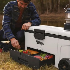 Lada frigorifica Ninja FrostVault FB265EUUKWH, 61,5 l, Pasiva, 97 doze, Pastreaza gheata pana la 6 zile, Compartiment uscat, Roti, Alba