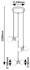 Lustra moderna cu 3 pendule Lition