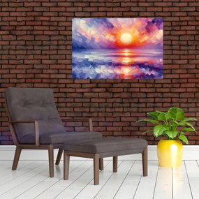 Tablou - Apus de soare artistic colorat (90x60 cm)