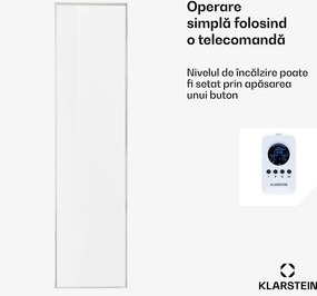 Klarstein Wonderwall Air Art 36, încălzitor cu infraroșu, 120 x 30 cm, 360 W, montat pe perete, telecomandă, alb