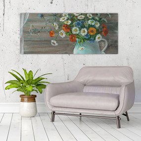 Tablou - Pictură în ulei, flori de câmp (120x50 cm)