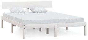 810143 vidaXL Cadru de pat, alb, 120x200 cm, lemn masiv de pin