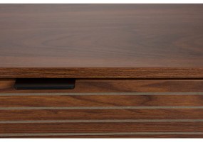 Comodă maro cu aspect de lemn de nuc 110x74x40 cm Stripes – White Label